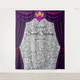 Tenture Doux 16 Rose or Purple rideau Parties scintillant 