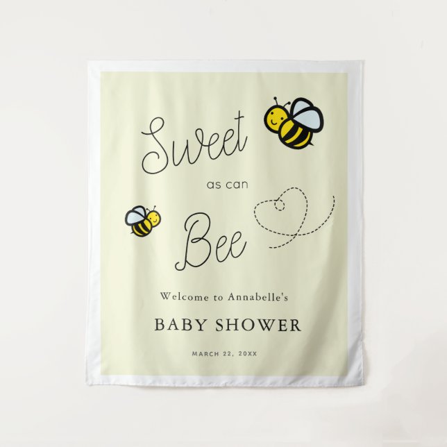 Tenture Doux comme peut être abeille jaune clair Baby Show (Devant)