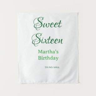 Tenture Douze ans sucrés nom date calligraphie boho ret