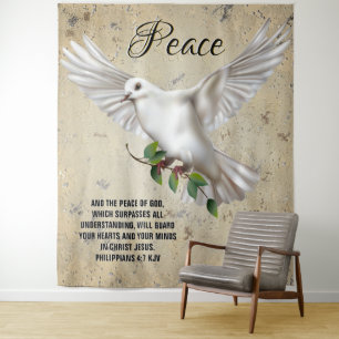 Tenture Dove de la paix Scripture personnalisée Verse