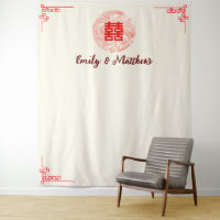 Dragon et Phoenix rouge mariage chinois toile de f