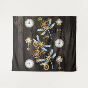 Tenture Dragonflies de Steampunk sur arrière - plan rayé b