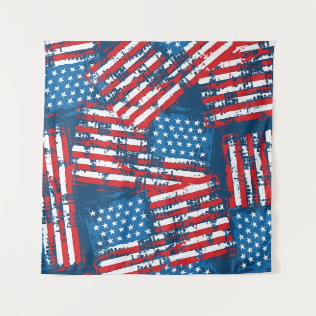 Tenture Drapeau américain peint Motif (Devant)