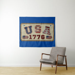 Tenture Drapeau américain vintage USA 1776