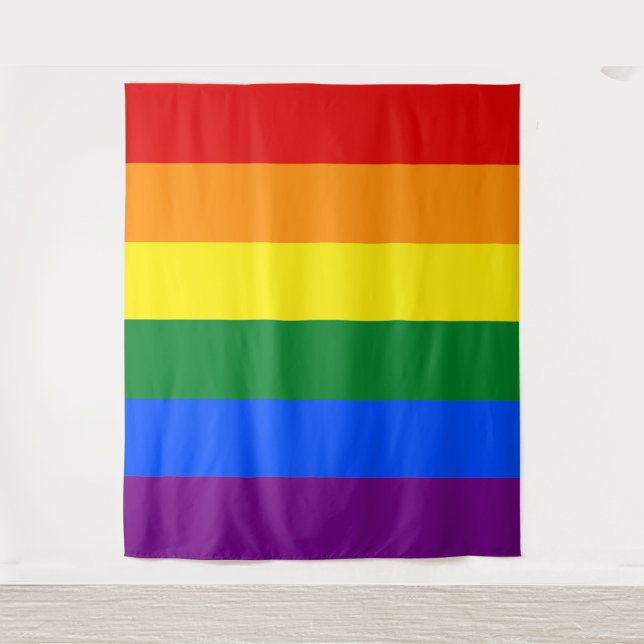 Tenture Drapeau arc-en-ciel Gay pride LGBTQ classique (Devant)