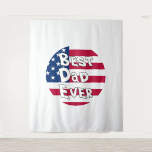 Tenture Drapeau Best Papa Ever USA