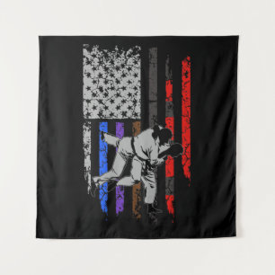 Tenture Drapeau brésilien Jiu Jitsu Classement Étoiles et 