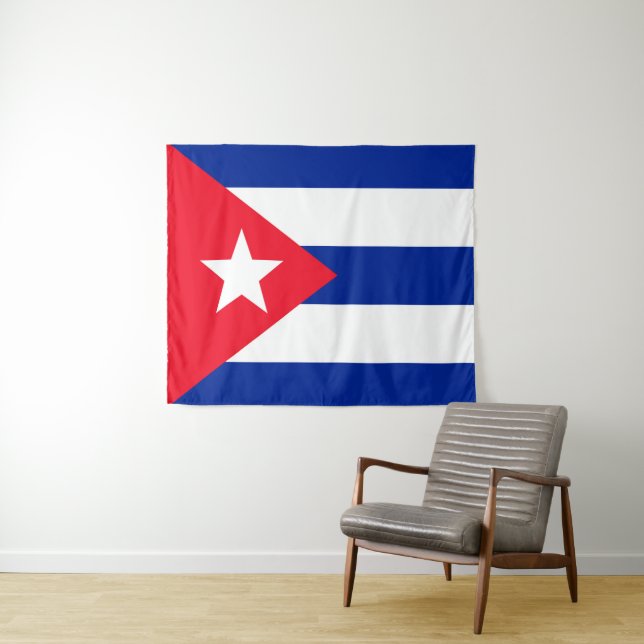 Tenture Drapeau Cuba (En situation (horizontale))