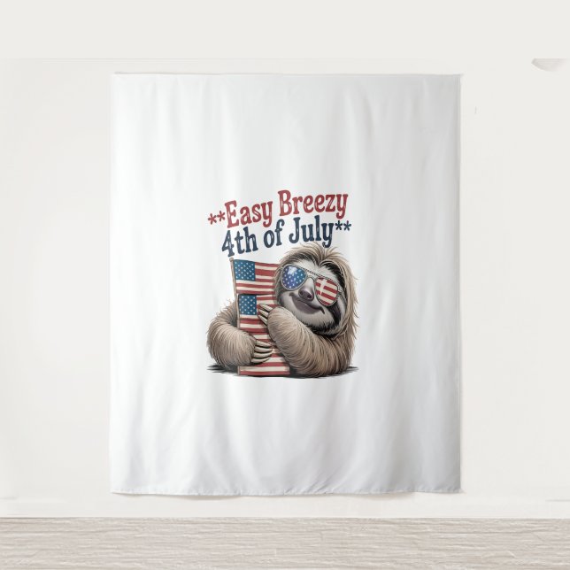 Tenture Drapeau d'accrochage du connecteur 4 juillet (Devant)