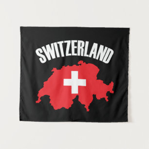 Tenture Drapeau de carte Suisse