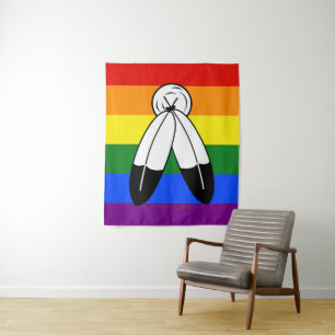 Tenture Drapeau de fierté bispirituel de SlipperyJoe Symbo