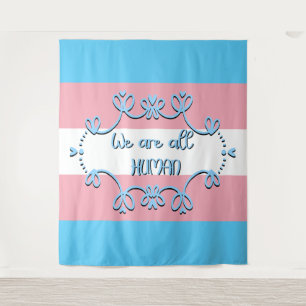 Tenture Drapeau de fierté transgenre Nous sommes tous une