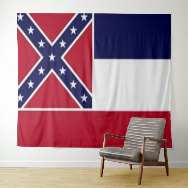 Tenture Drapeau de l'État du Mississippi (En situation (horizontale))