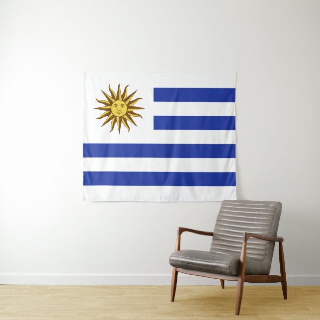 Tenture drapeau de l'Uruguay (En situation (horizontale))