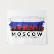 Drapeau de pinceau de Moscou Russie