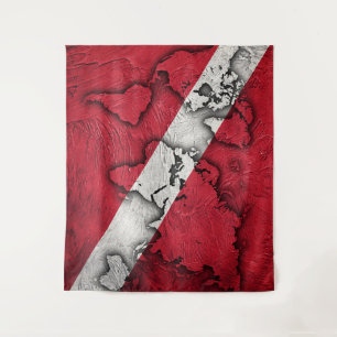 Tenture drapeau de plongée de style vintage. Indicateur Di