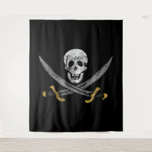 Tenture Drapeau du pirate Jolly roger du capitaine Jack Ra
