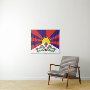 Tenture Drapeau du Tibet - Drapeau du lion des neiges