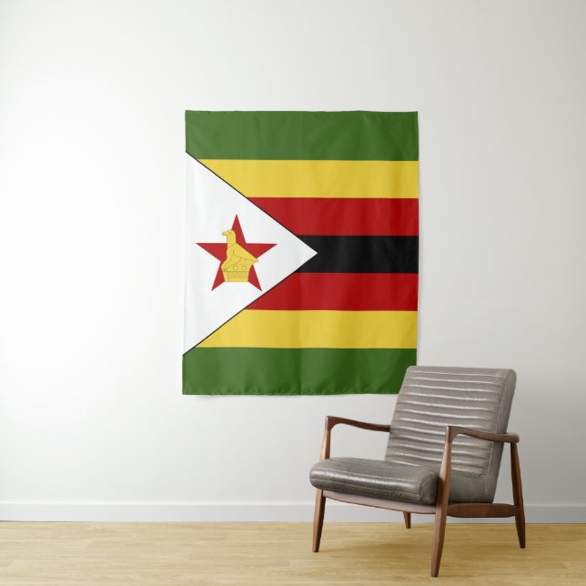 Tenture drapeau du Zimbabwe (En situation)