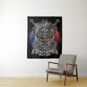 Tenture Drapeau Odin ravens épées Viking Mythologie