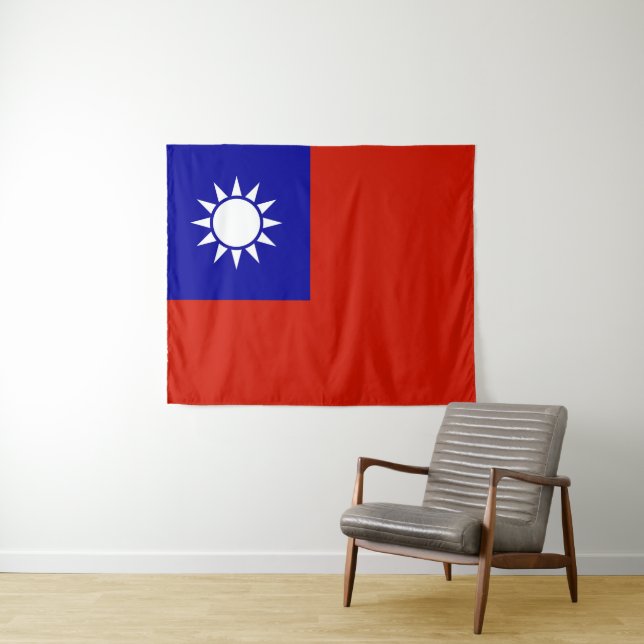 Tenture Drapeau taïwanais (En situation (horizontale))