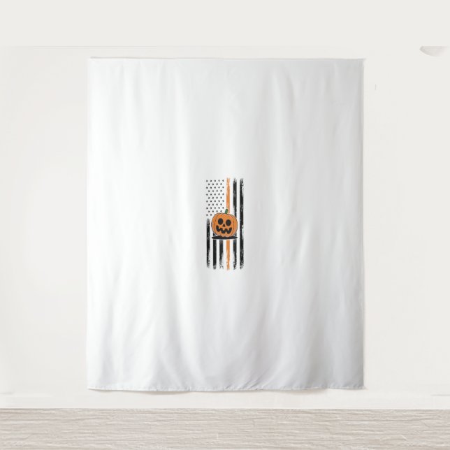 Tenture Drapeau US du chef du citrouille (Devant)