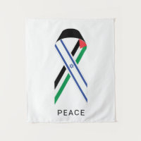Drapeaux de paix pour Israël et la Palestine blanc