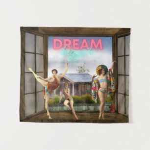 Tenture Dream Bigger Altered Art Danseurs Vintages