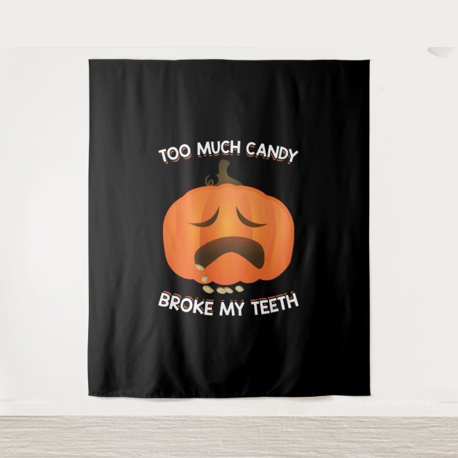 Tenture Drôle Citrouille Halloween Candy cadeau (Devant)