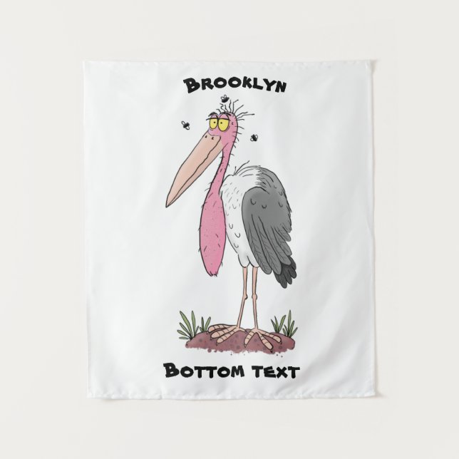 Tenture Drôle dessin animé de cigogne en marabou (Devant)