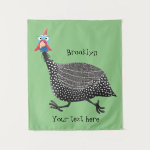 Tenture Drôle dessin animé d'oiseau de Guineafowl