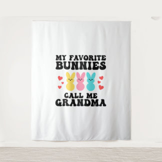 Tenture Drôle Mes lapins Favoris Appelez-Moi Grand-Mère