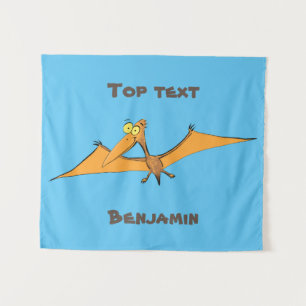 Tenture Drôle mignon dessin animé de pterodactyle volant o