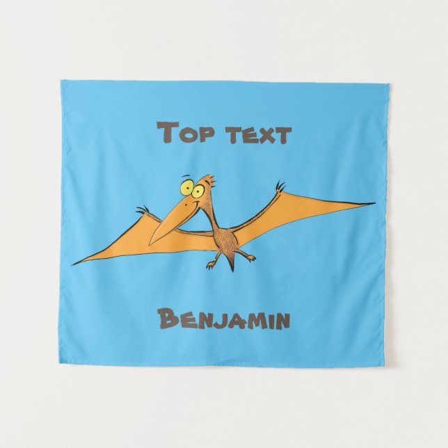 Tenture Drôle mignon dessin animé de pterodactyle volant o (Devant (Horizontal))