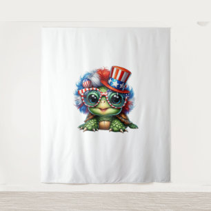 Tenture Drôle Tortue Patriotique USA Drapeau Sunglass