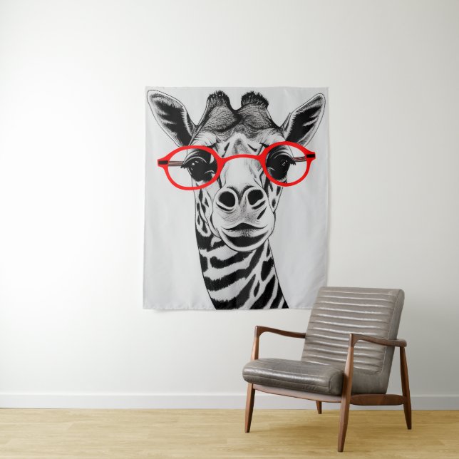 Tenture Drôle Visage Expression Giraffe NFT Art Télécharge (En situation)
