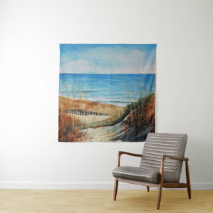 Tenture Dunes de sable de plage et peinture océanique Ta