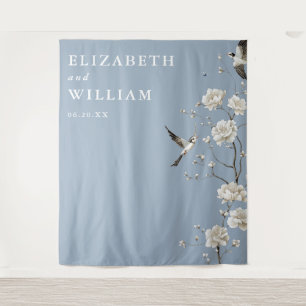 Tenture Dusty Blue Chinoiserie Mariage