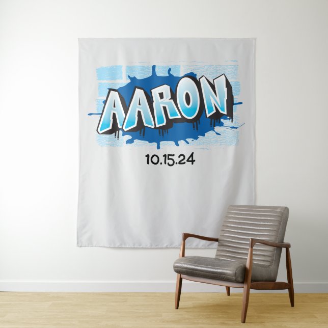 Tenture Dylan Graffiti Wall Votre nom (En situation)