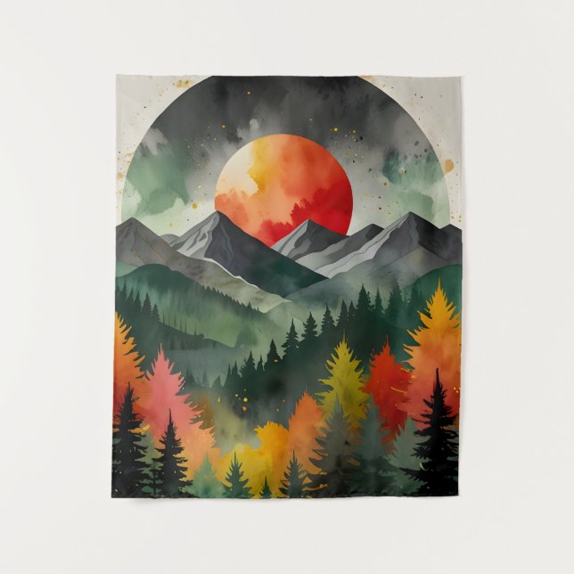 Tenture Éclipse au-dessus de la nature (Devant)