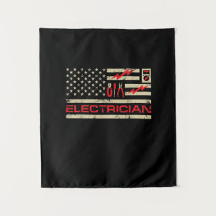 Tenture Électricien Patriotique Noël Drapeau Américain Far