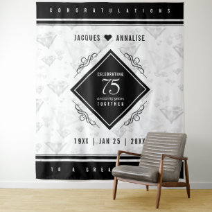 Tenture Élégant 75e anniversaire de Mariage de diamant