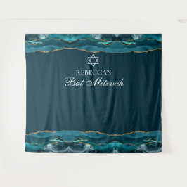 Tenture Élégant Bat mitzvah Party Turquoise Gold Photo Boo