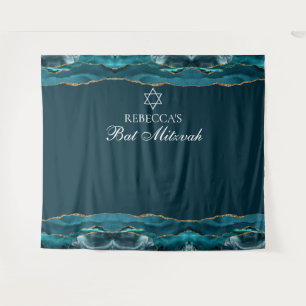 Tenture Élégant Bat mitzvah Party Turquoise Gold Photo Boo