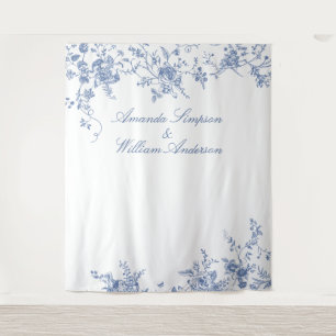 Tenture Elégant bleu victorien Floral Mariage fond