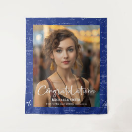 Tenture Elegant Blue Math Congratulations Photo Graduation