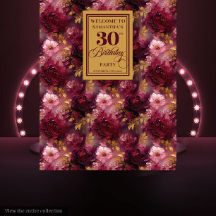 Tenture Elégant Blush Bourgogne Gold Boho 30e anniversaire