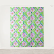 Elégant Boho Floral Art Nouveau Aquarelle Motif