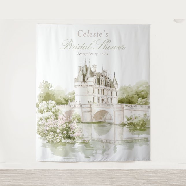 Tenture Elegant Chateau French Romance Bridal Shower  (Devant)