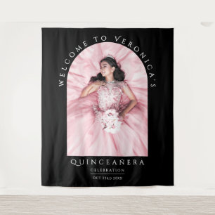 Tenture Elegant Chic Black Classica Quinceañera Photo
